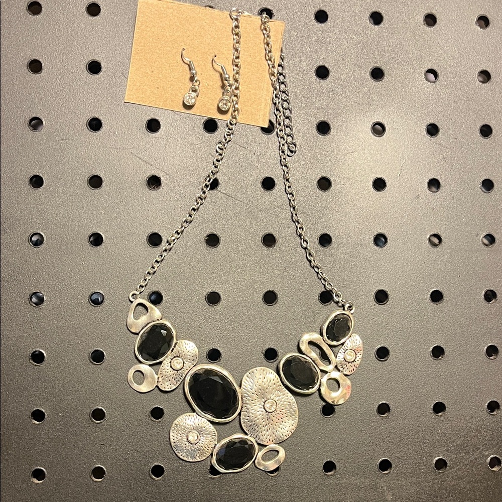 Target Silver and Black Statement Necklace